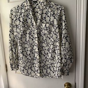 Navy and white blouse.  Talbots size small.